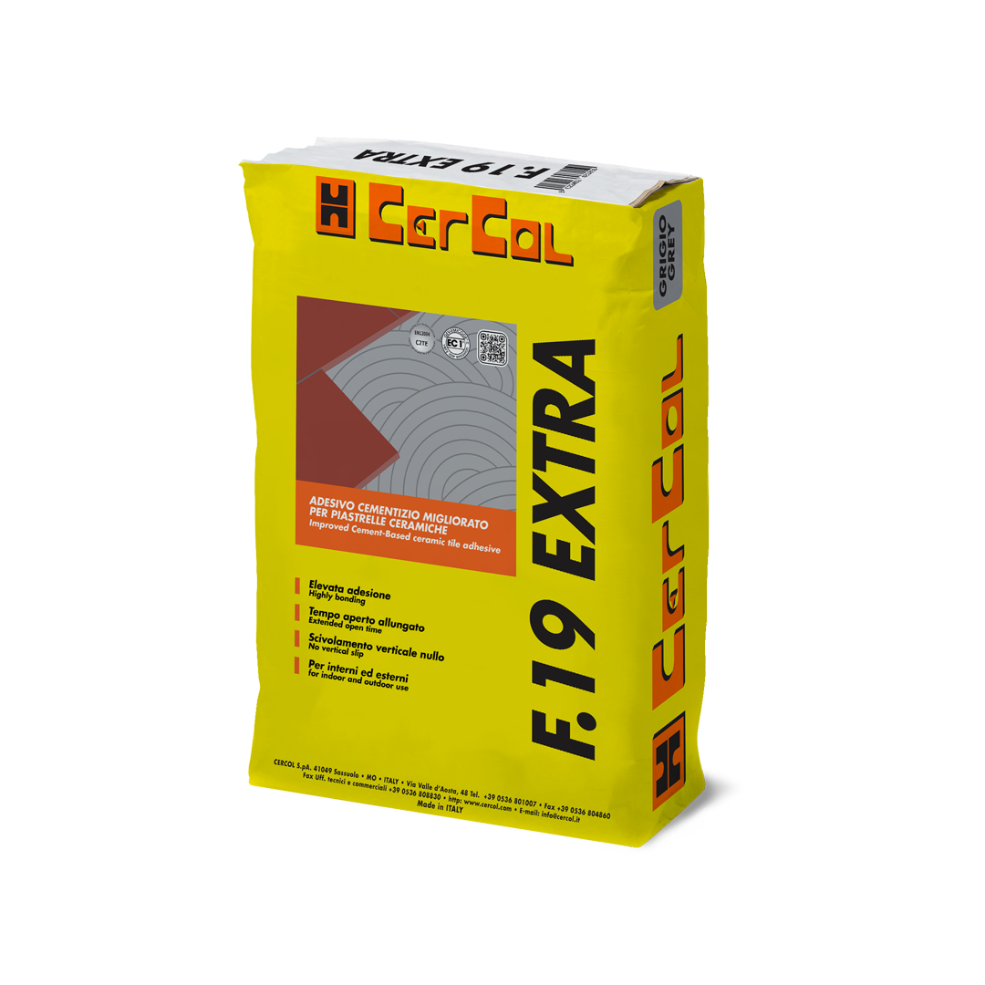 Cercol F.19 Extra Grigio – cementno ljepilo C2TE s produženim otvorenim vremenom i bez klizanja